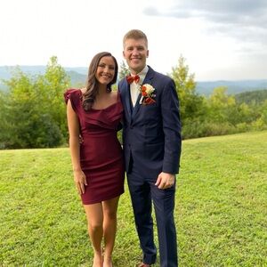 Maroon wedding guest dress size medium